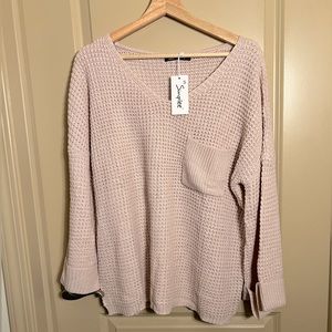 Light pink oversized knit sweater